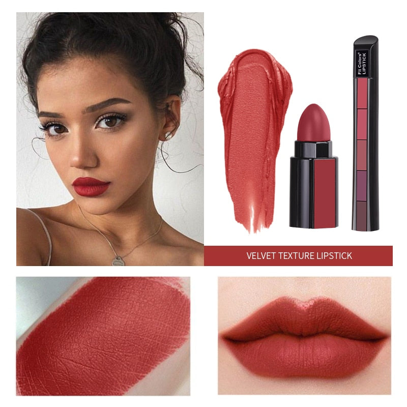 5 in 1 Lipstick™ - Matte Lipstick Kit | 1+1 GRATIS