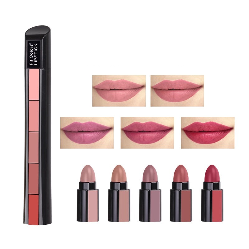 5 in 1 Lipstick™ - Matte Lipstick Kit | 1+1 GRATIS