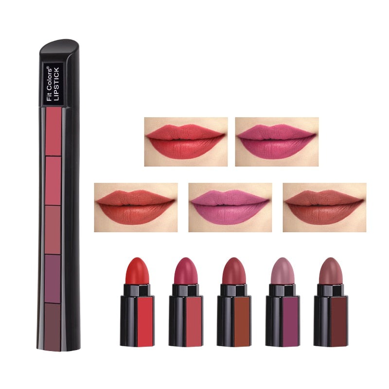 5 in 1 Lipstick™ - Matte Lipstick Kit | 1+1 GRATIS