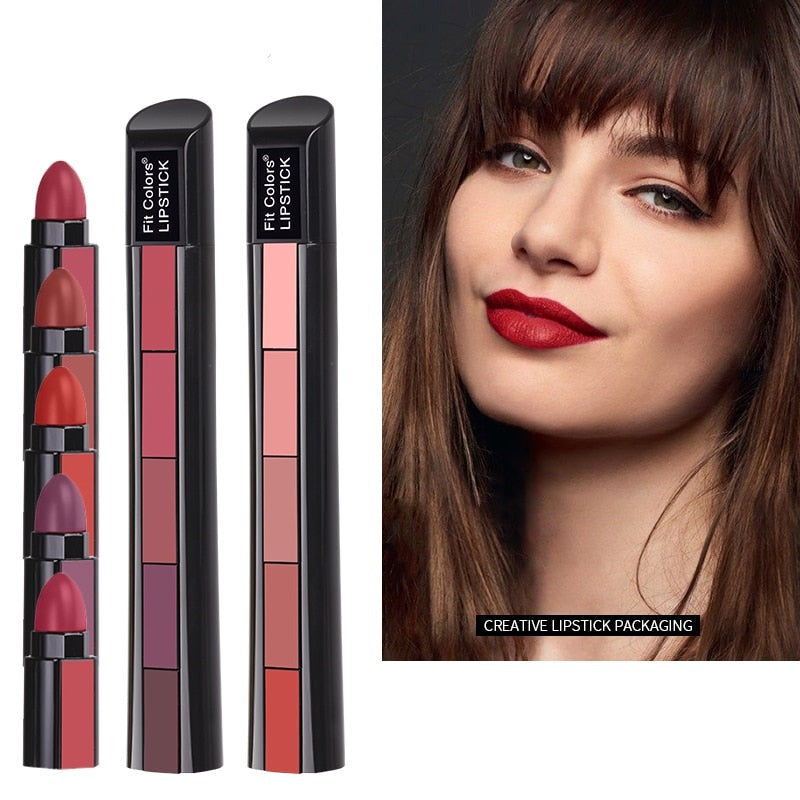 5 in 1 Lipstick™ - Matte Lipstick Kit | 1+1 GRATIS